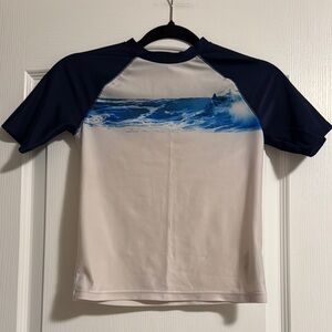 Old Navy Boys Blue and White Swim Shirt